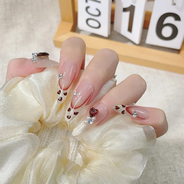 New French Leopard Print Cat's Eye Cool Drag Wind White Advanced Hand wear Armor Prolate Ellipse - Shop at LoveMi