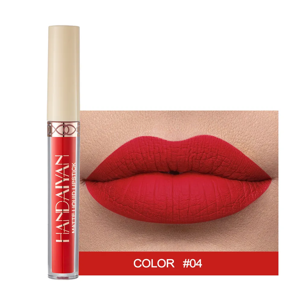 Matte Finish Velvet 12 Colors Lip Gloss Liquid Lipstick Lip Glaze - 4Color