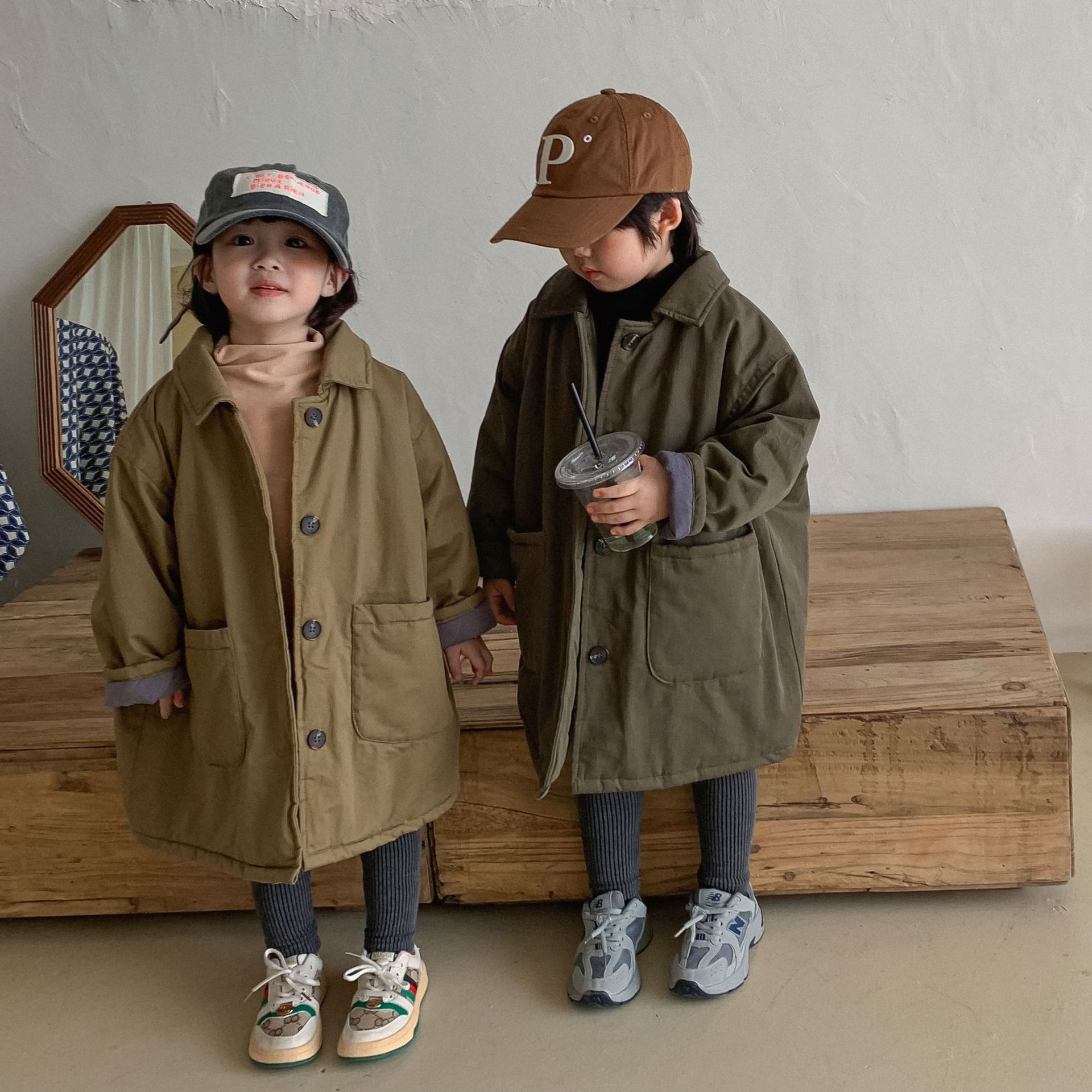 Mid-length Padded Cotton Coat For Little Girls Extra Warm And Thick