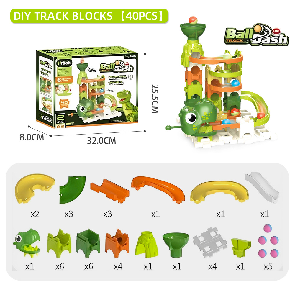 Dinosaur Catapult Track Race Marble Assembled Toy