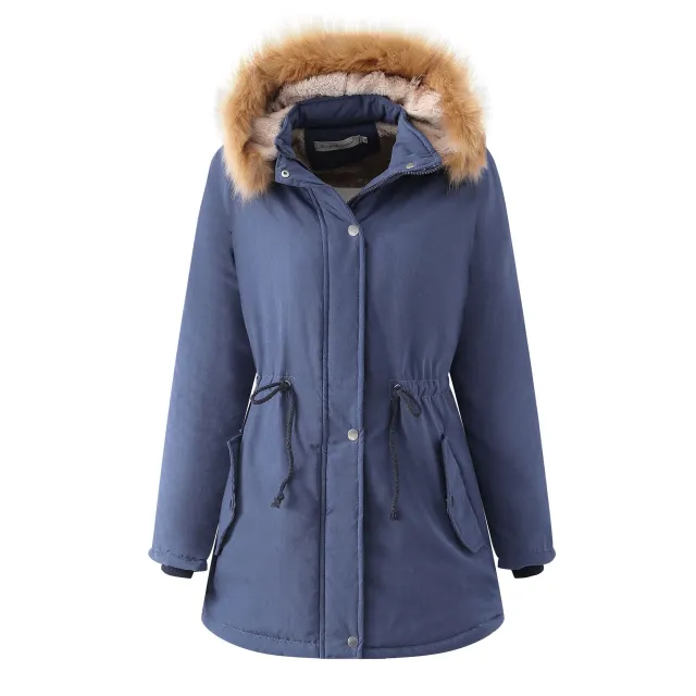 Women's Thick Lambskin Cotton padded Coat Blue - Shop at LoveMi