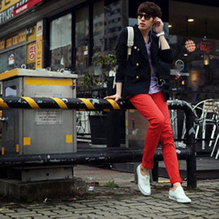 Spring And Autumn New Korean Hipster Red Jeans Stretch Pencil Pants Skinny Pants Wholesale