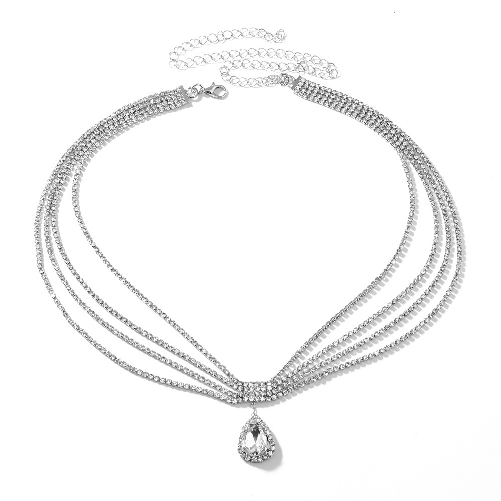 Ethnic Style Exotic Forehead Ornament Ancient Style Water Drop Rhinestone Tassel Forehead Diamond