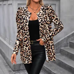 Women's Fashionable Leopard Print Cardigan Jacket Coat - Leopard - View 1