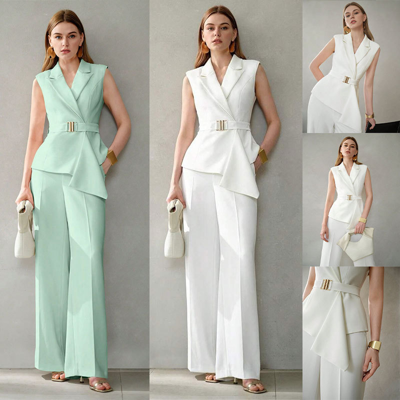 Womens Elegant And Fashionable Two-piece Set Of Top And Pants 3