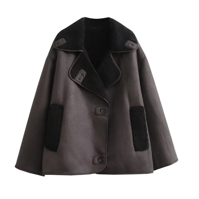Women's Fashion Loose Fur Coat Brown - Shop at LoveMi