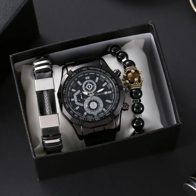 Men's Super Running Racing Steel Belt Sports Suit Quartz