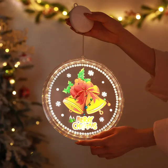 LED Lighting Chain Hanging Light Bell Snowflake Elk Ornamental Festoon Lamp Painted Jingling Bell - Shop at LoveMi