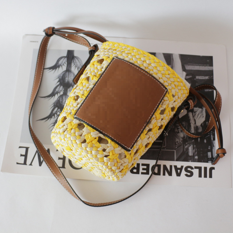 Title 5, New French Womens Rhombus Bucket Straw Woven S...