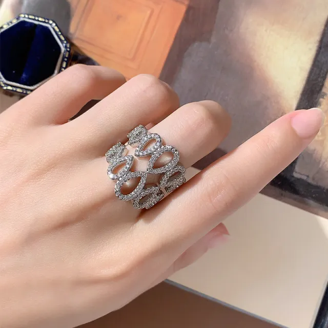 Inlaid Zircon European And American Women's Ring Kyra01804 - Shop at LoveMi