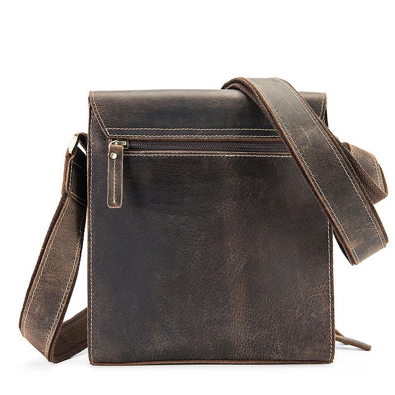 Title 3, Crazy Horse Leather Mens One Shoulder Diagonal...