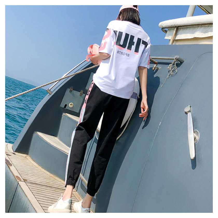 Spring And Summer New Loose Slimming Casual Two-piece Suit Trendy