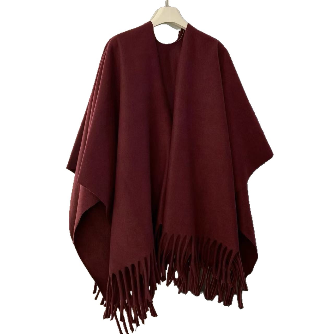 Korean-style Cool-toned Solid-color Tassel Shawl 5