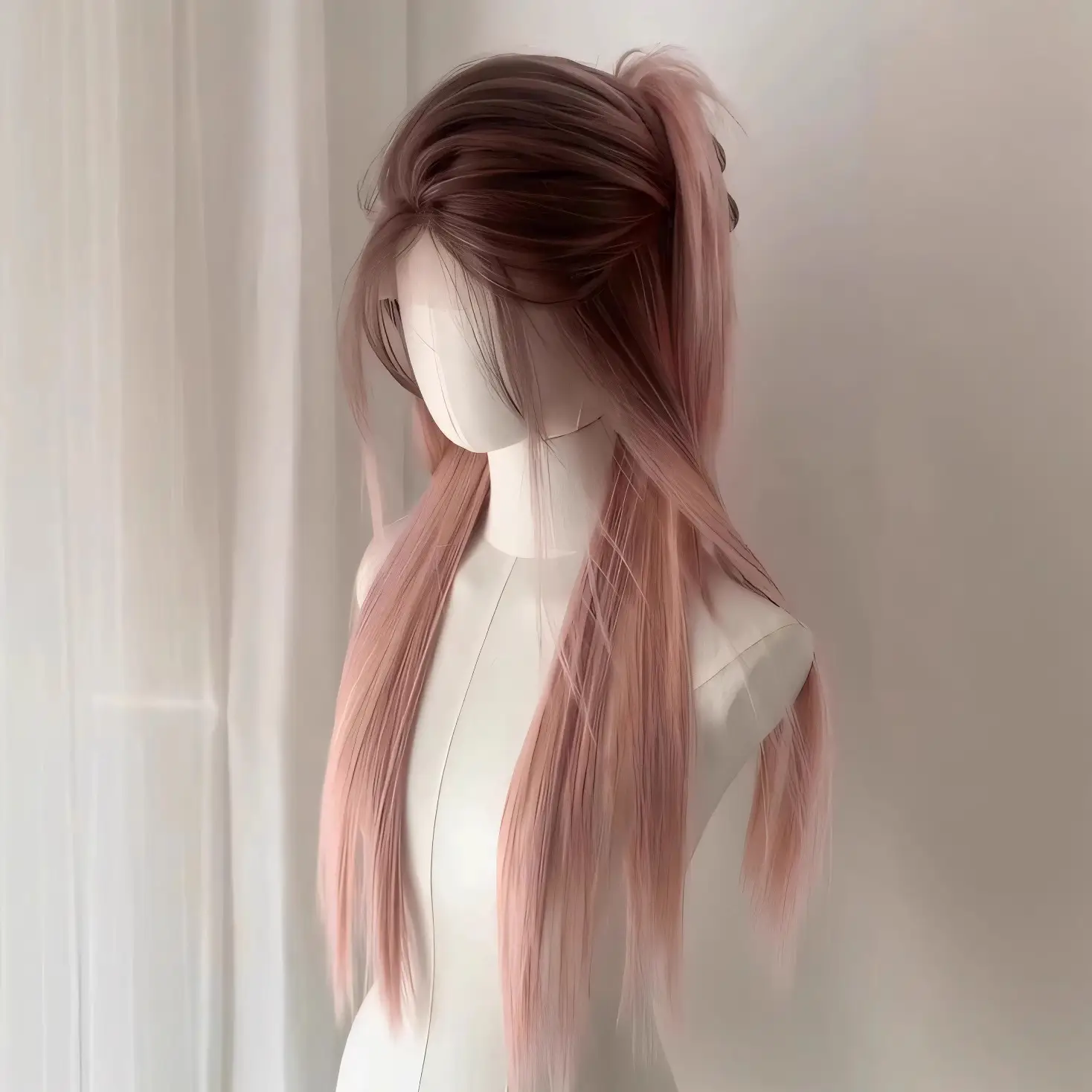 Middle-parted Eight-forelock Bangs Long Straight Wig