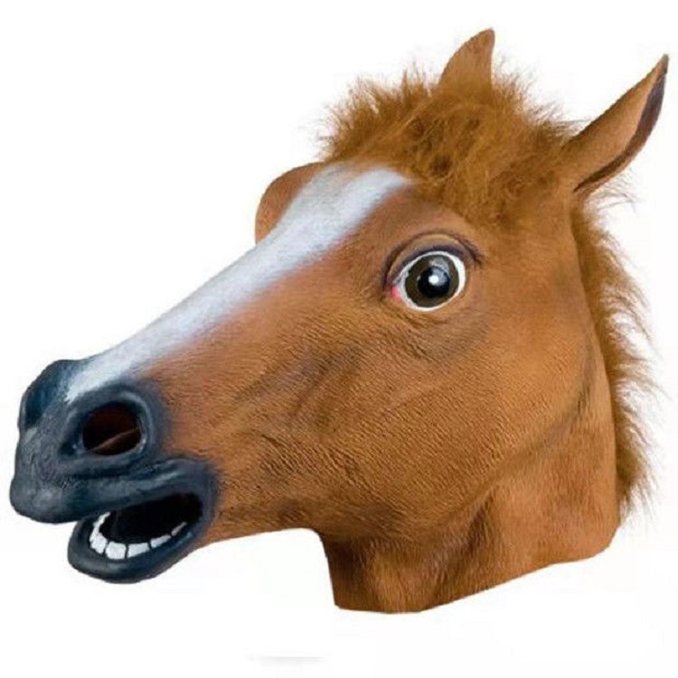 Funny Animal Headgear Single-dog Mask Horse Head Quirky Props For Hilarious Performances