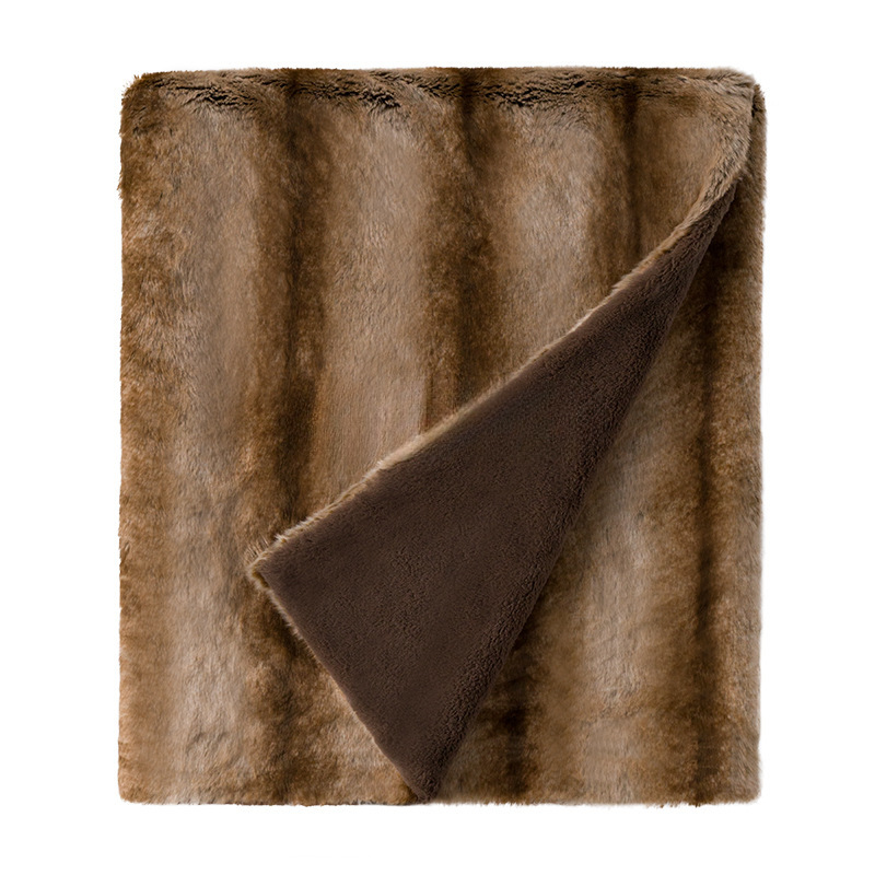 Double-Sized Sofa Blanket  Soft Fleece Lined Throw Blanket For Living Room European Style Home Decor Accent