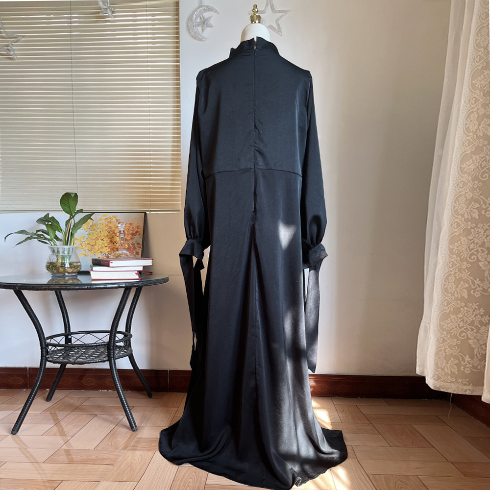 Muslim Pile Collar Robe And Ankle Dress