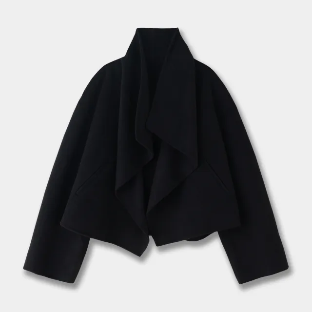 Women's Fashion Wool Double sided Short Jacket Black - Shop at LoveMi
