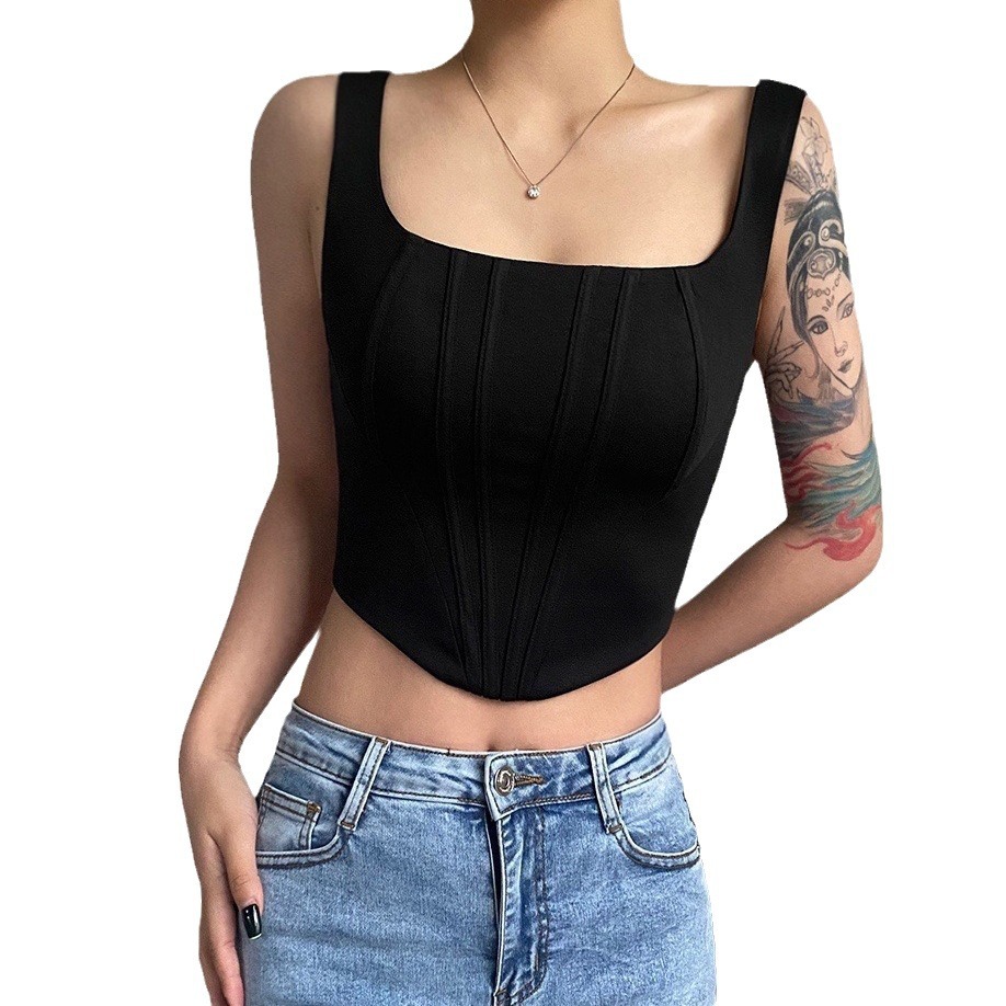 Women's Fishbone Layering Top Slim Fit Short