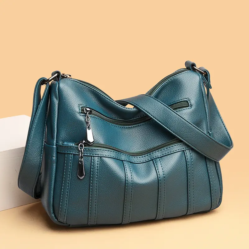 Spliced New Soft Leather Crossbody Bag