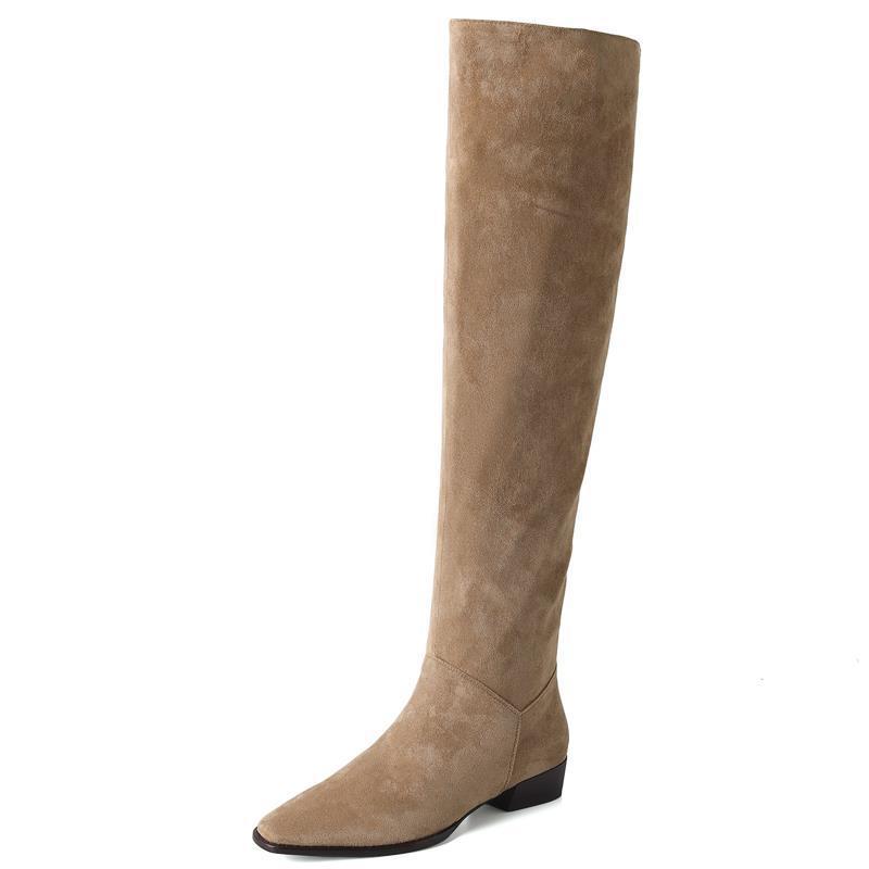 Women's Wrinkled Suede High Boots