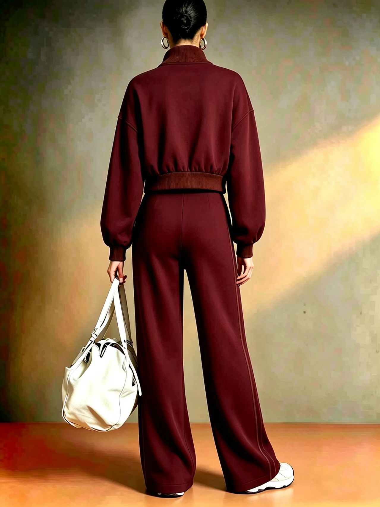 Women's ribbed two-piece set styled for everyday wear
