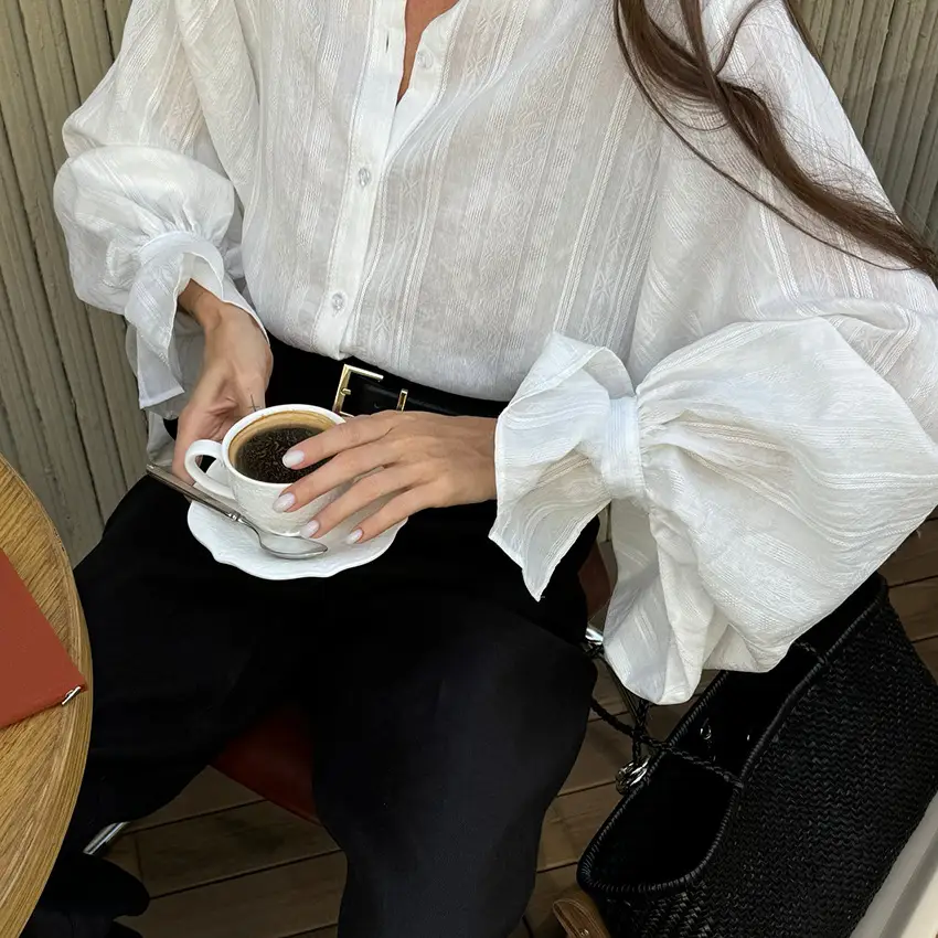 Autumn New Style European And American-Style Stand Collar Loose-Fit Long-Sleeve Shirt