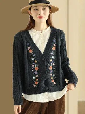 Ancient Coffee Clothing Wool Blended Knitted Coat Black - Shop at LoveMi