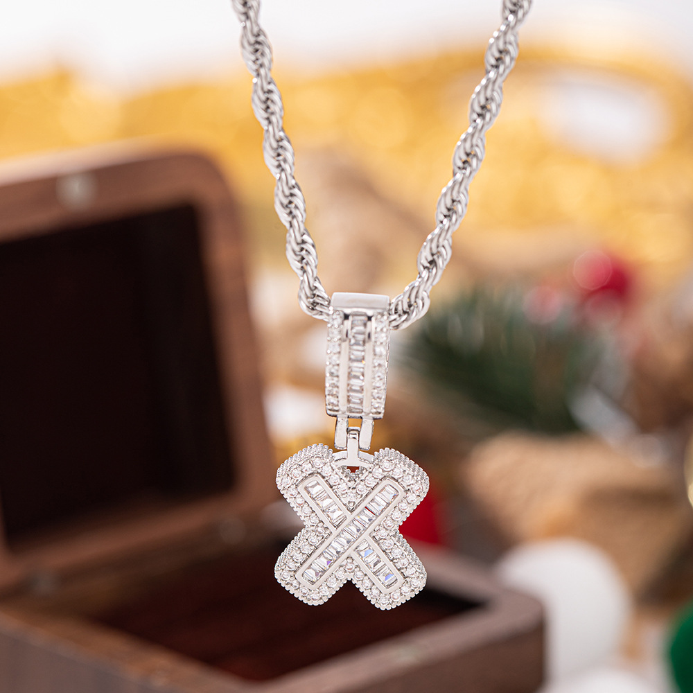 Trendy Full-Diamond 26-Letter Pendant Necklace For Women