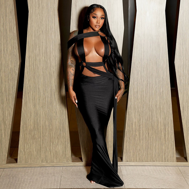 Ring Hollow Bandage Hang Rope Design Tie Rope Sheath Dress