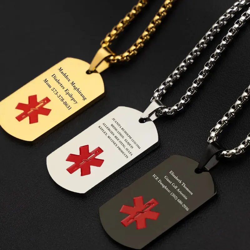 New Medical Military Dog Tag Necklace with International Nurses