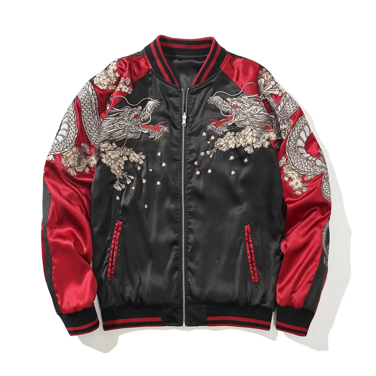 Mens Loose Fit Polyester Embroidered Chinese Style