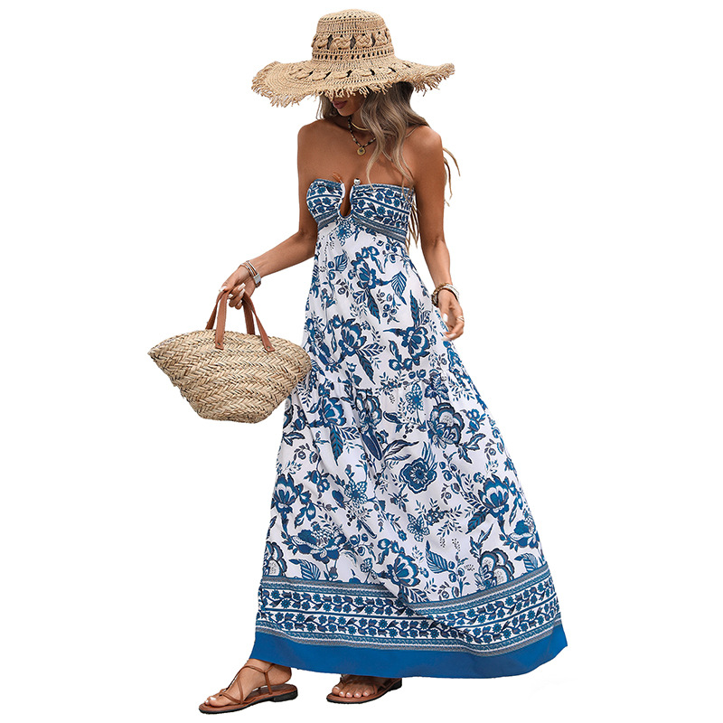 Women's Sleeveless Ethnic-style Printed Dress