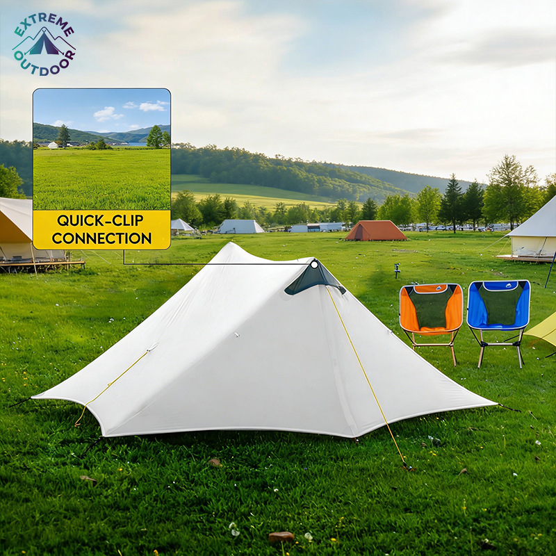 Hiking Pole-Supported Backpacking Tent Waterproof Single-Wall Durable Shelter