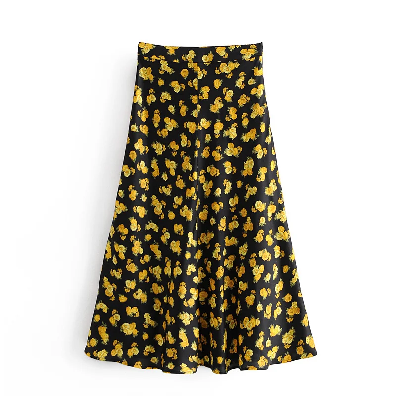 Title 4, Dames midi rok met vintage bloemenprint, stijlv...