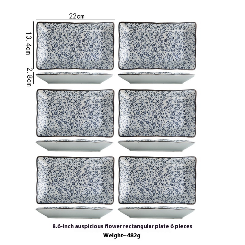 Rectangular Plate 6 Pieces