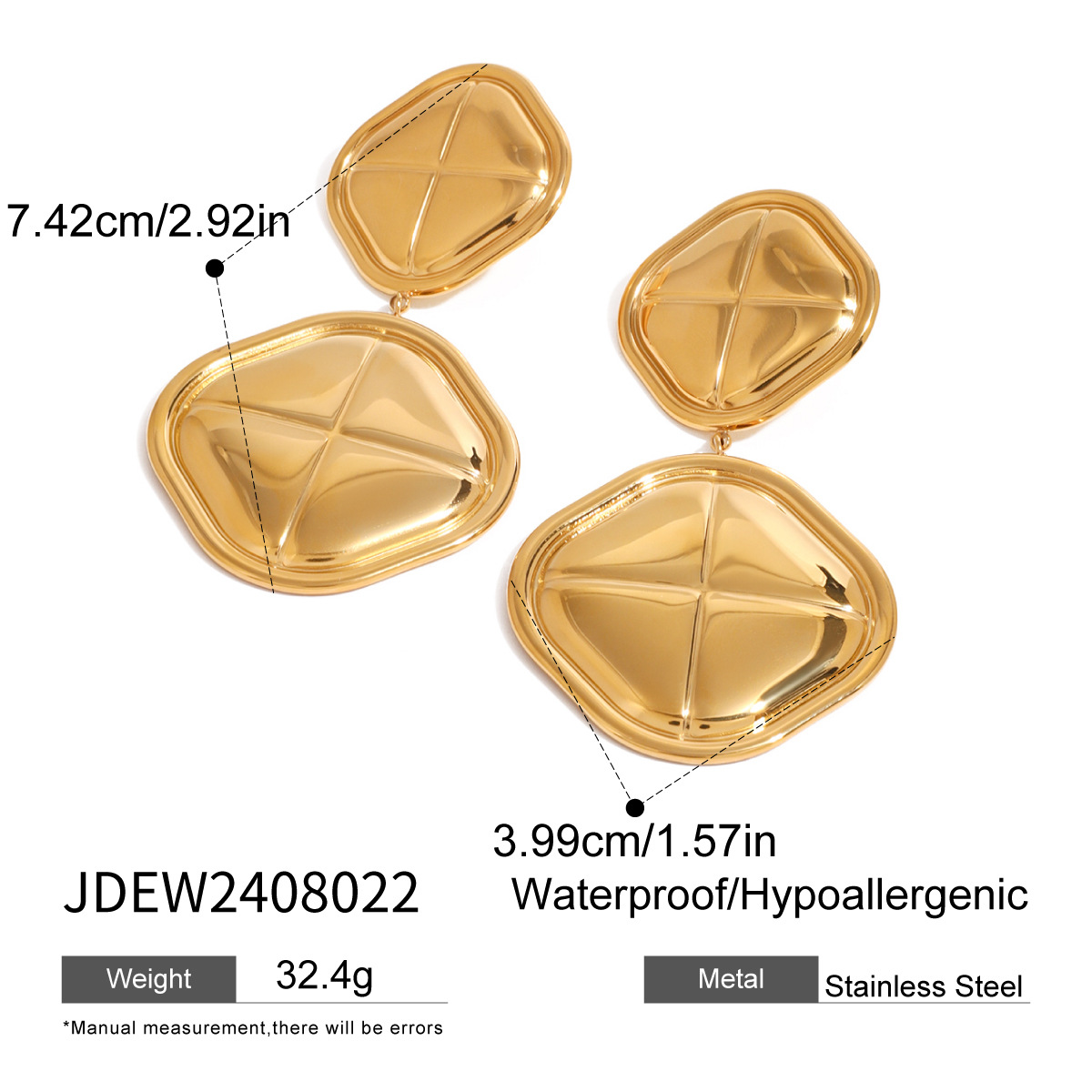 Stainless Steel High-profile Earrings High-grade Color Matching Female