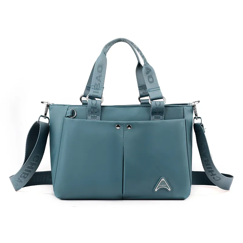 Nylon Portable Large Capacity Commuter Shoulder Bag - Blue