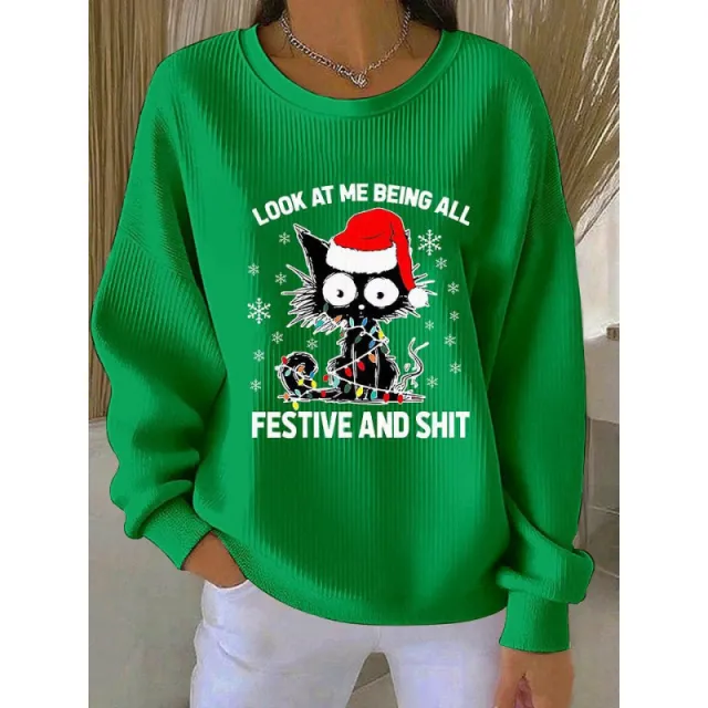 Women's AutumnWinter Round Neck Sweater With 3D Print Fqh 1Zs03H5B14 L - Shop at LoveMi