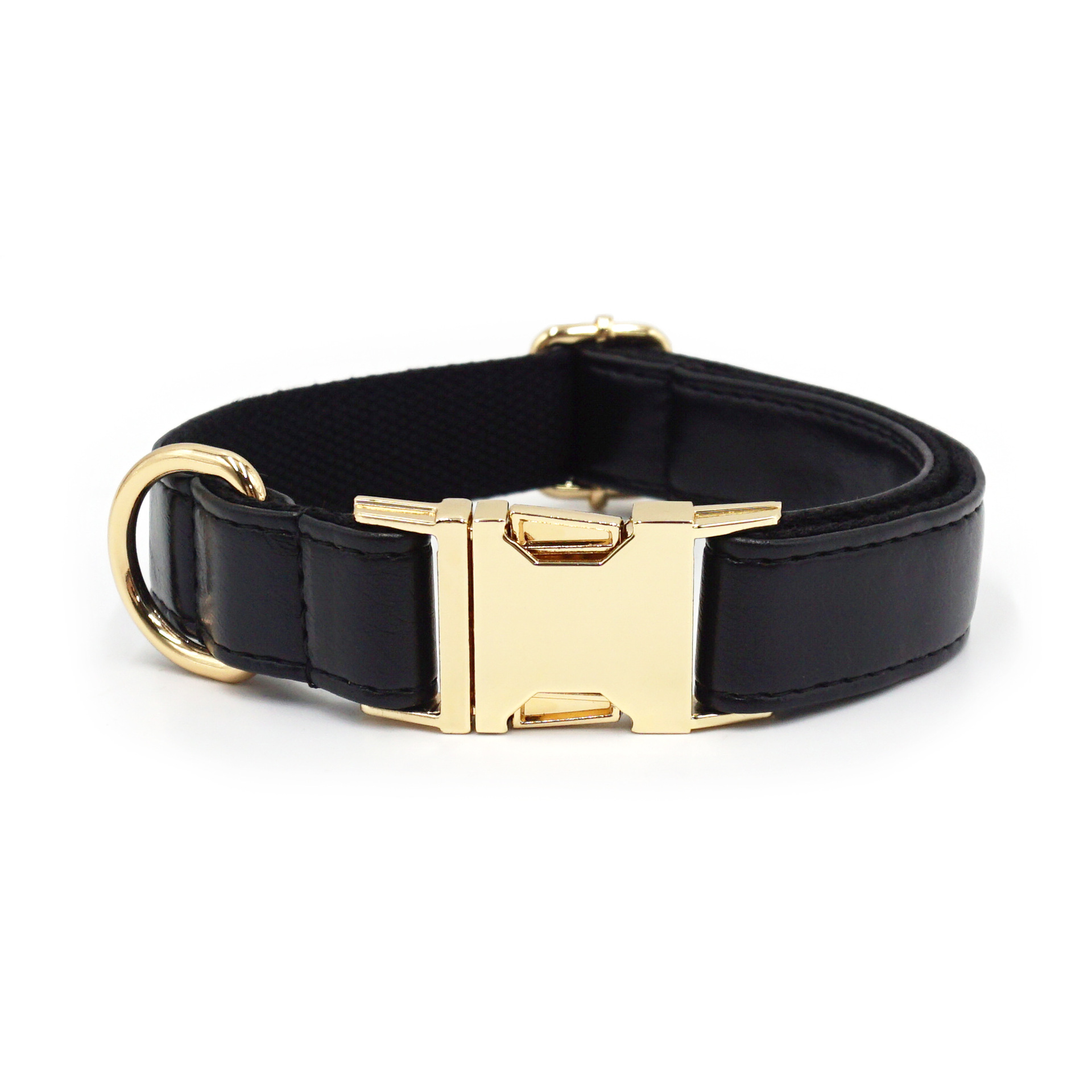 Black Leather Dog Collar