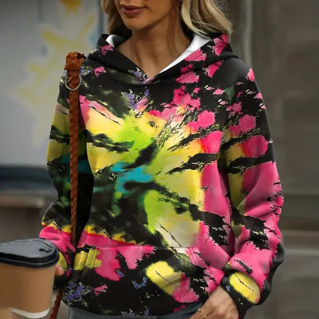 Multi Color Gradient Coloring 3D Printing Digital Hoodie Dhhgm2312113 2Xs - Shop at LoveMi