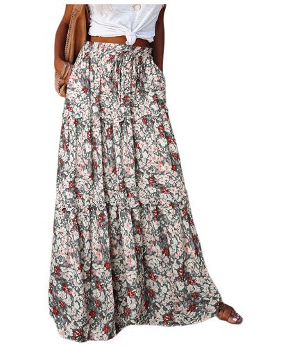Bohemian Style Loose Casual High Waist Long Skirt Color - Shop at LoveMi