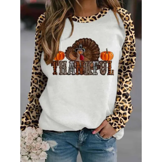 Women's Printed Long Sleeve Crew Neck Sweater Nwy23269 6Xl - Shop at LoveMi