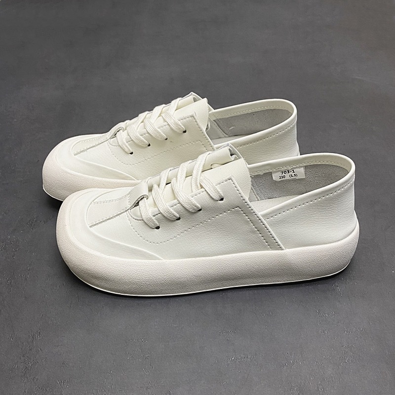 Breathable Square-toe Soft-surface Sneakers