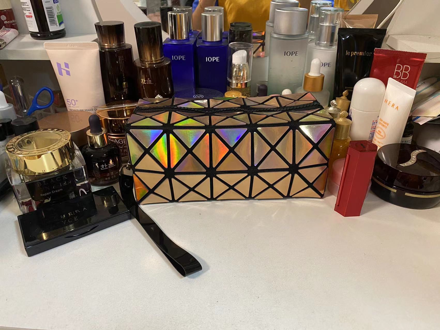Laser Geometry Cosmetic Bag Champagne 1207 - Shop at LoveMi