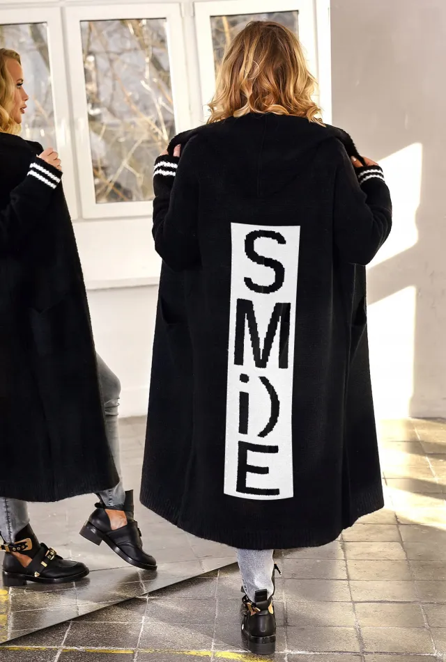 Women's Autumn And Winter Knitted Sweater Long Coat Black - Shop at LoveMi