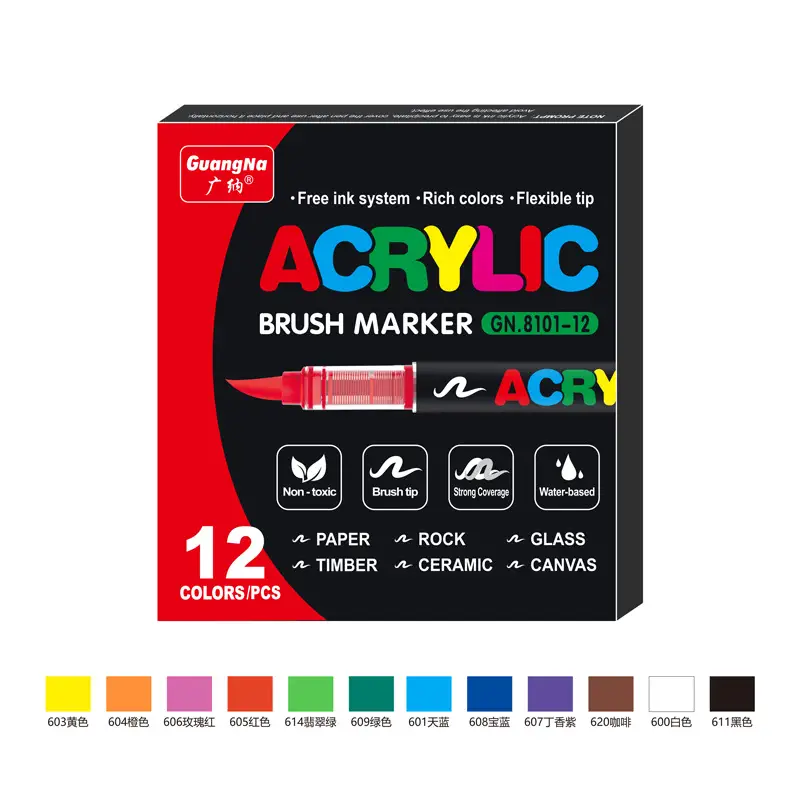 Straight Liquid Acrylic Marker Pen Soft Head Art Hand Painting Graffiti