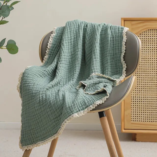 Personality Solid Color Baby Cover Blanket Dark Green Lace - Shop at LoveMi