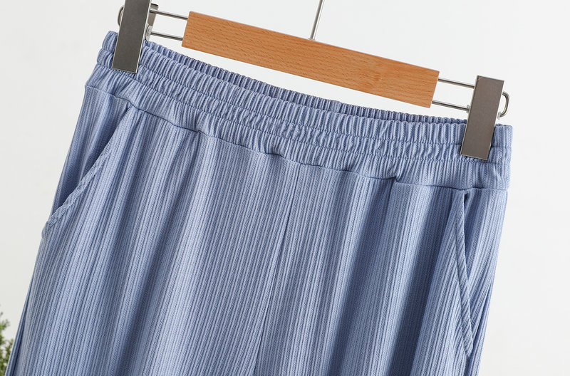 Pocket Shorts For Women, Summer Outerwear, High-waisted, Vertical Stripe Jacquard