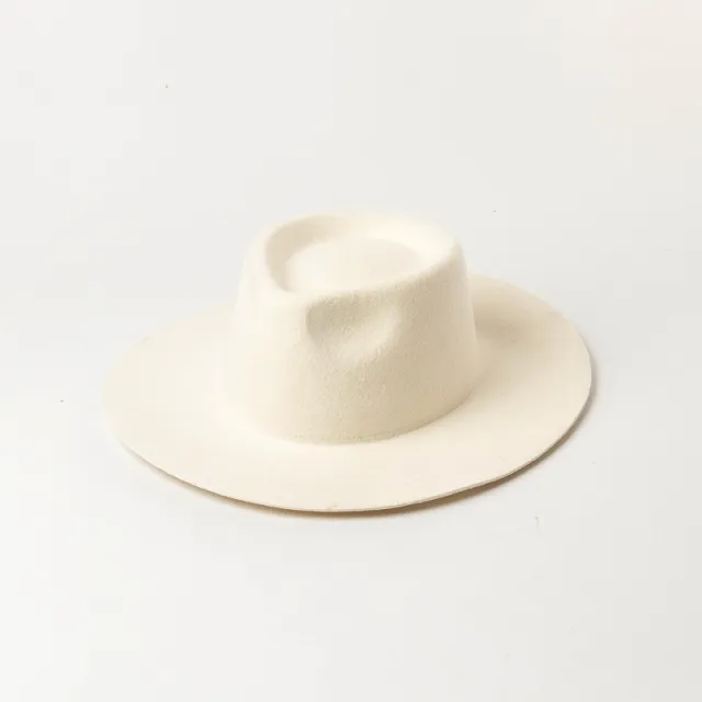 New Delicate Woolen Jazz Top Hat Casual Fashion Felt White - Shop at LoveMi